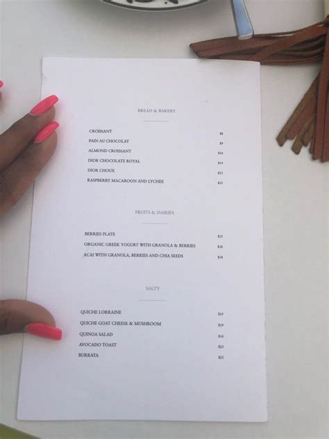 cafe dior miami menu|dior cafe miami menu prices.